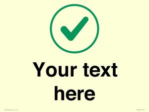 Custom plain background, green tick in circle sign